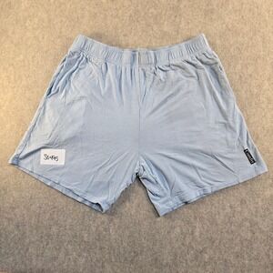 Comfrt Light Blue Lounge Shorts Elastic Waist Soft Jersey Knit S6495